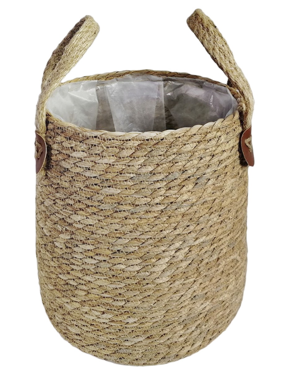 Cesto decorativo de fibras naturales 3
