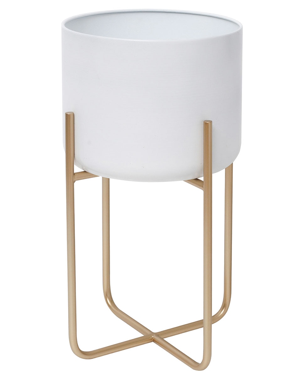 Maceta con base Mónica de metal con sistema automático de riego