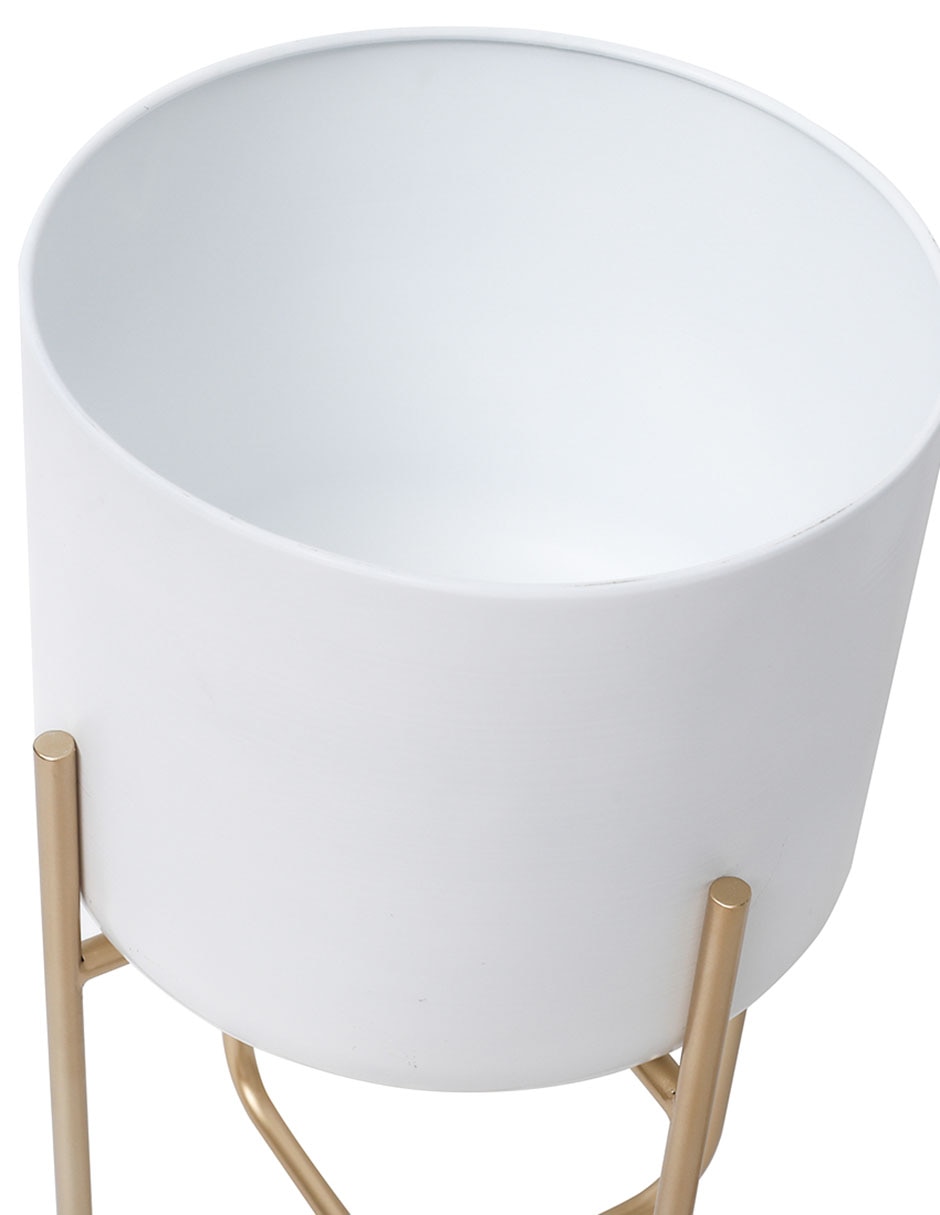 Maceta con base Mónica de metal con sistema automático de riego 2