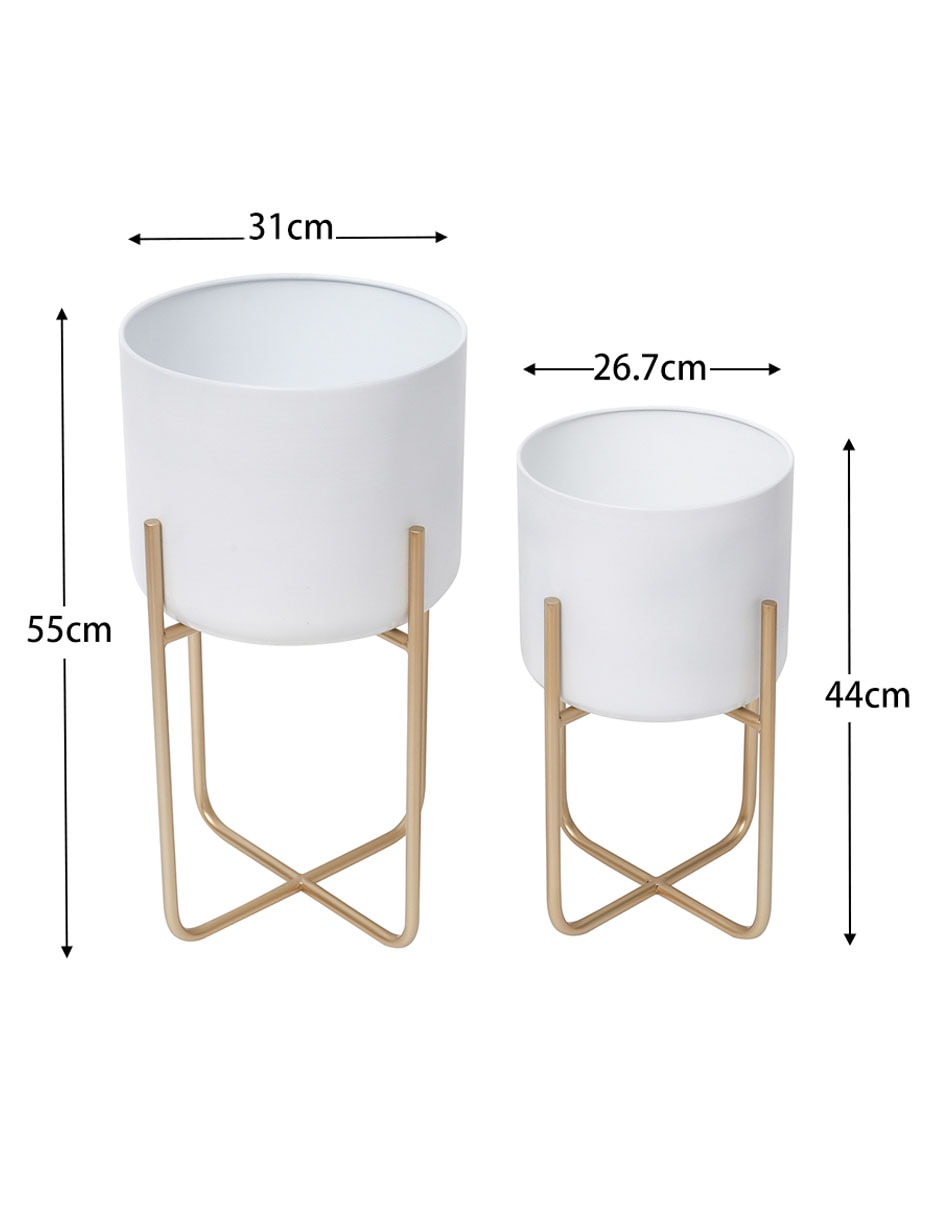 Maceta con base Mónica de metal con sistema automático de riego 8