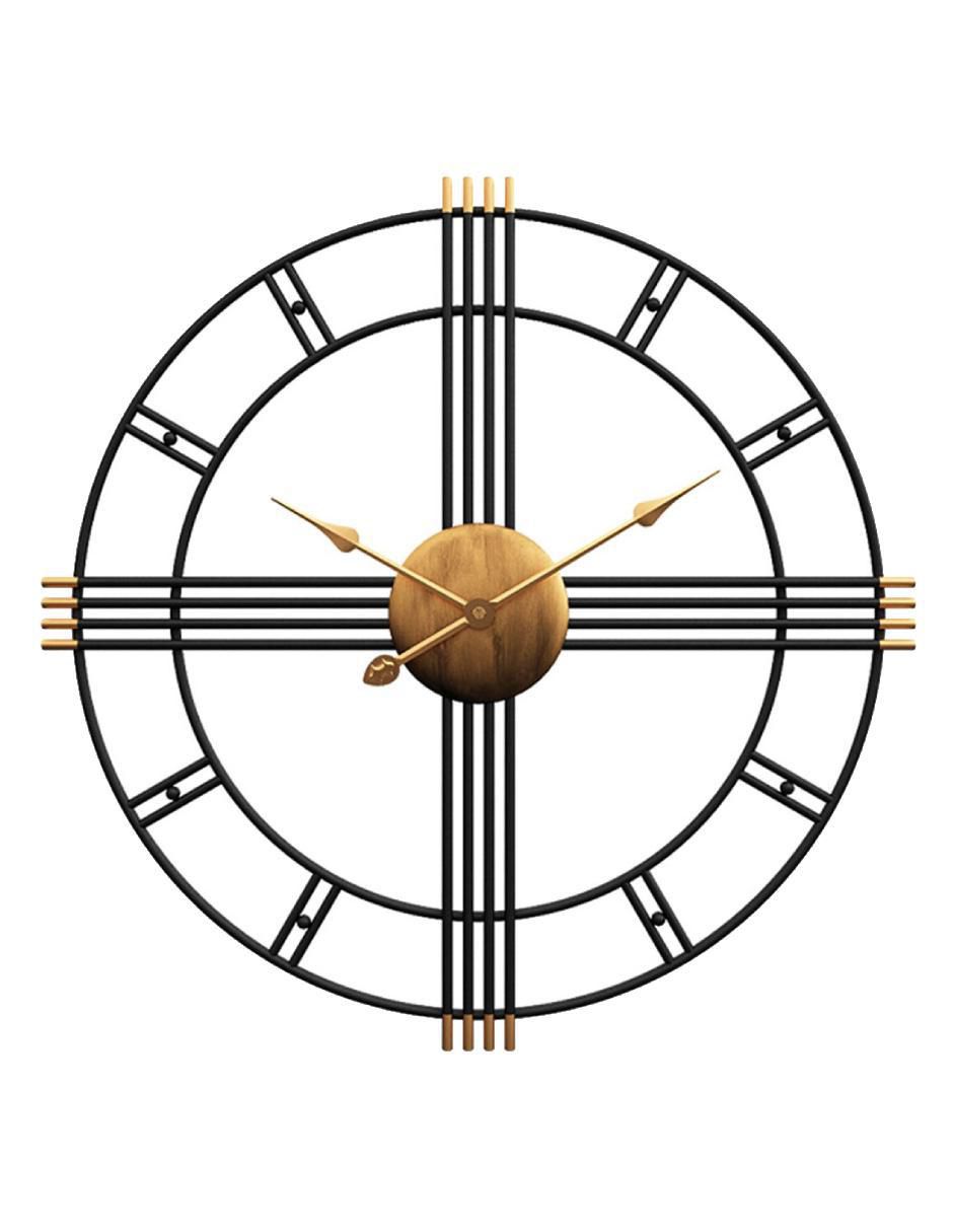 Reloj De Pared Vintage Movimiento Cuarzo Madera Metal 60 Cm Xxl