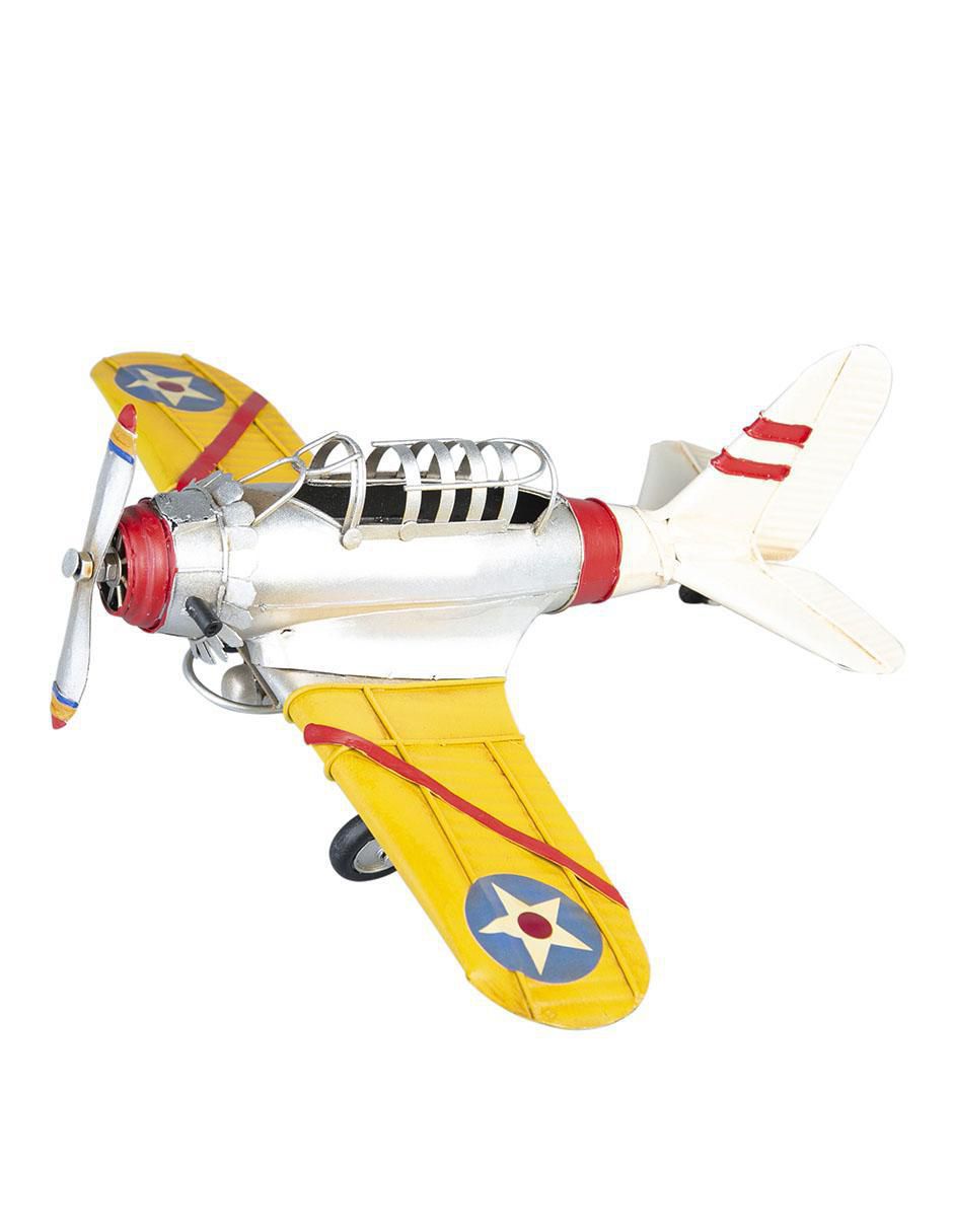Figura de avión Vintage de metal