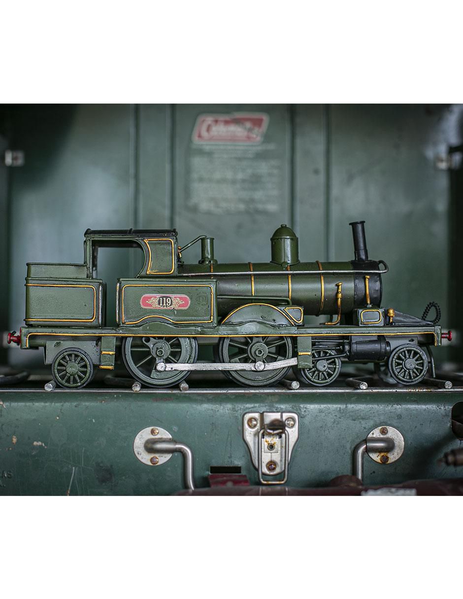 Figura de locomotora VINTAGE de metal 4
