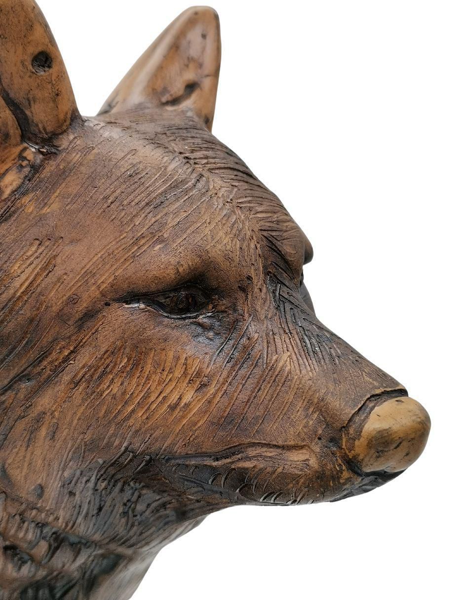 Escultura Lobo Calado Café 3