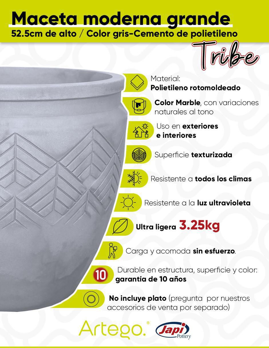 Maceta Tribe Japi de plástico con sistema automático de riego 2