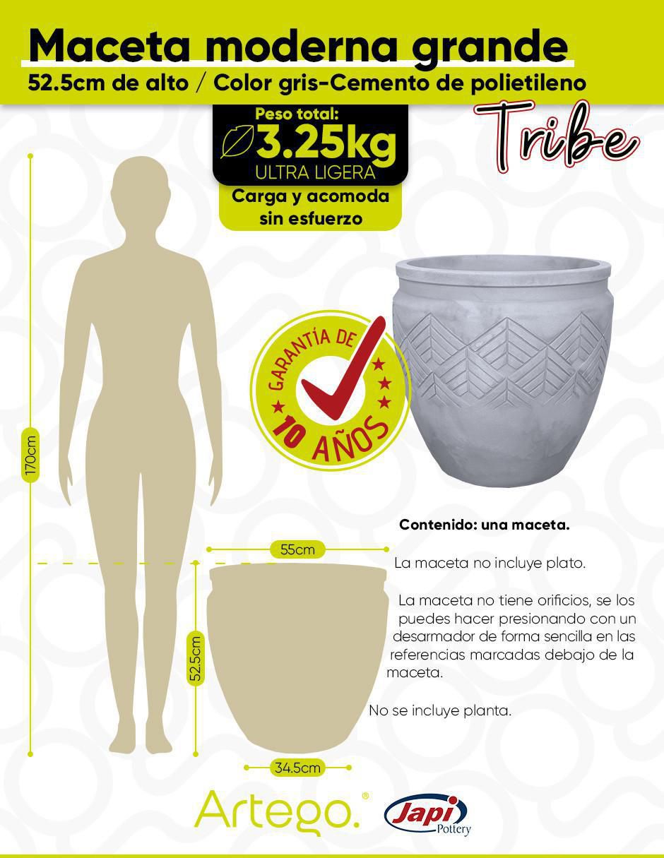 Maceta Tribe Japi de plástico con sistema automático de riego 9