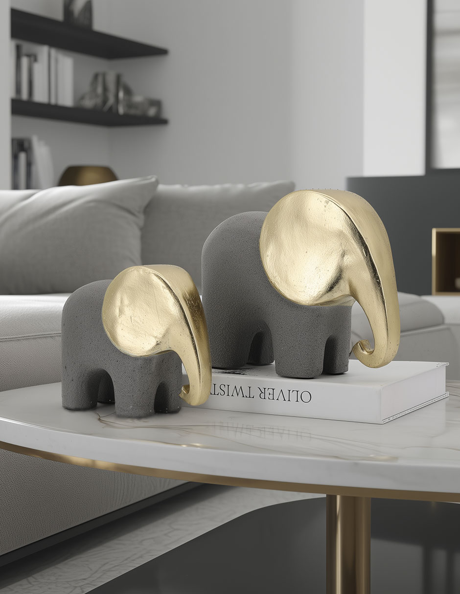 Figura de elefante Shine de resina 4