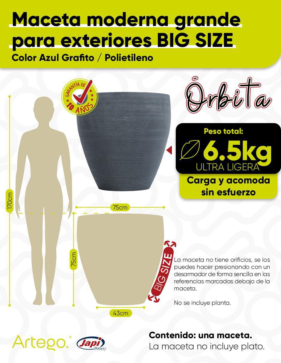 Maceta Orbita de plástico con sistema automático de riego 7