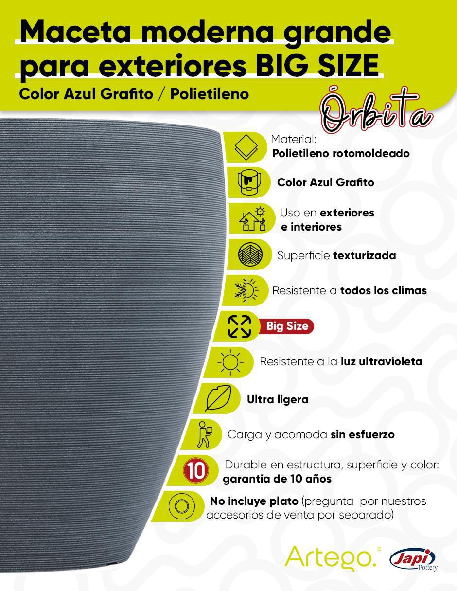 Maceta Orbita de plástico con sistema automático de riego 3