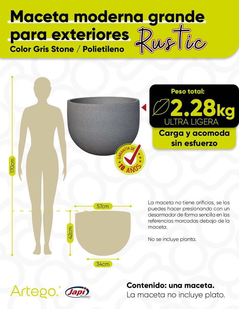 Maceta Rustic de plástico con sistema automático de riego 7