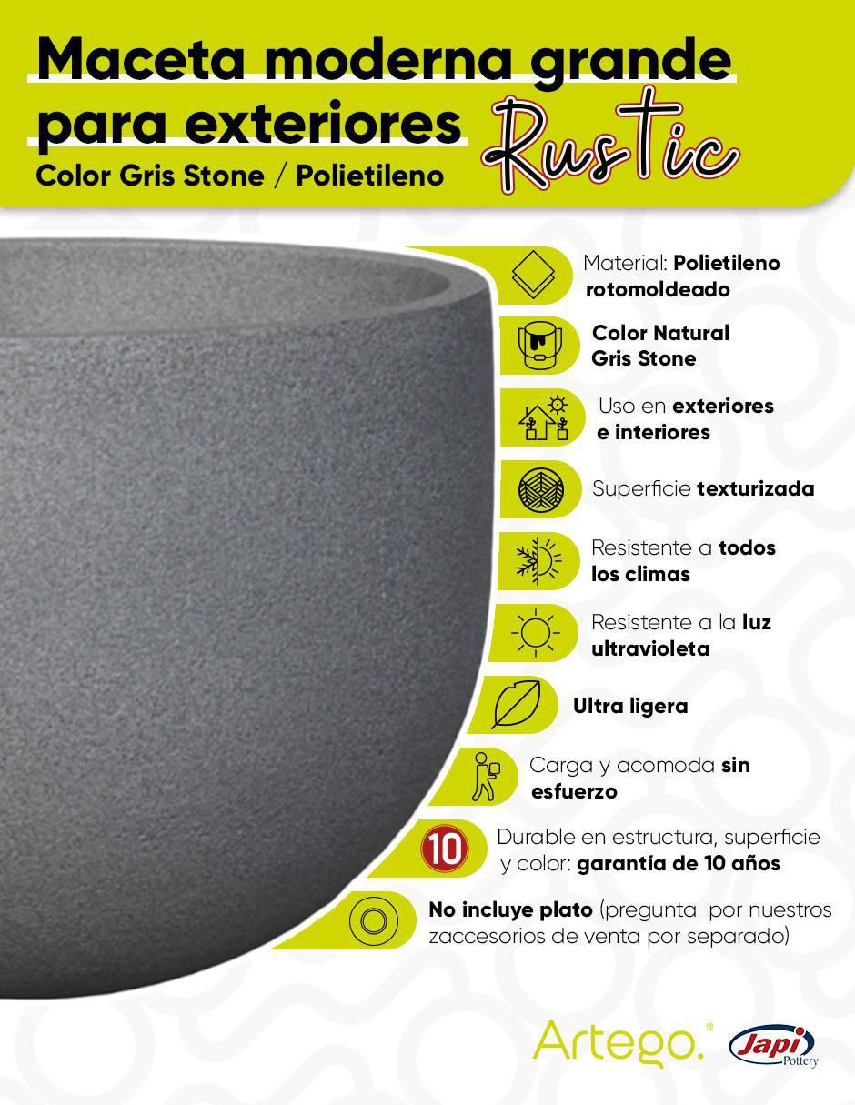 Maceta Rustic de plástico con sistema automático de riego 3