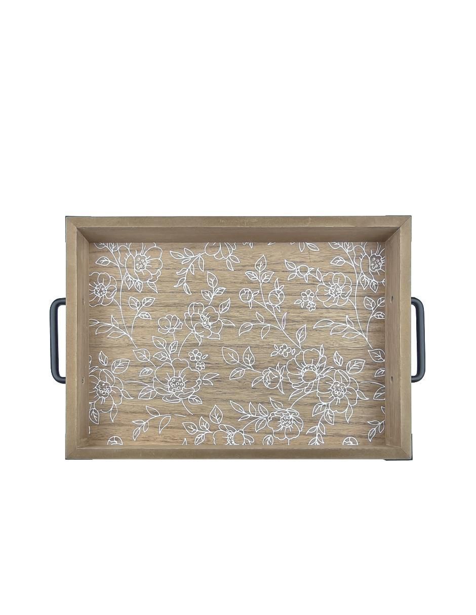 Bandeja decorativa Amparo de madera 1