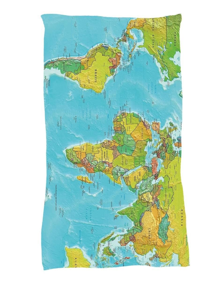 Frazada de tejido plano Mapamundi unisex