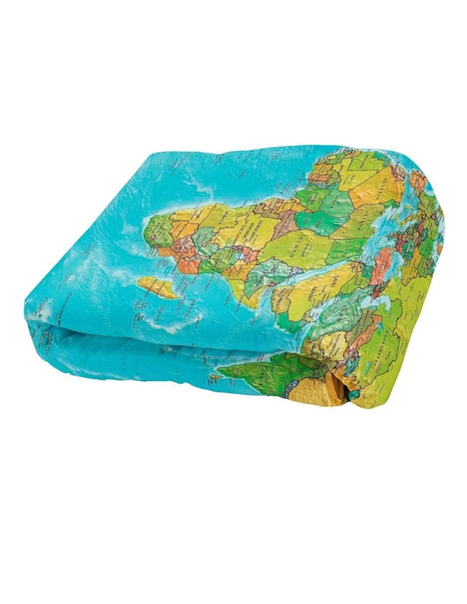 Frazada de tejido plano Mapamundi unisex 2