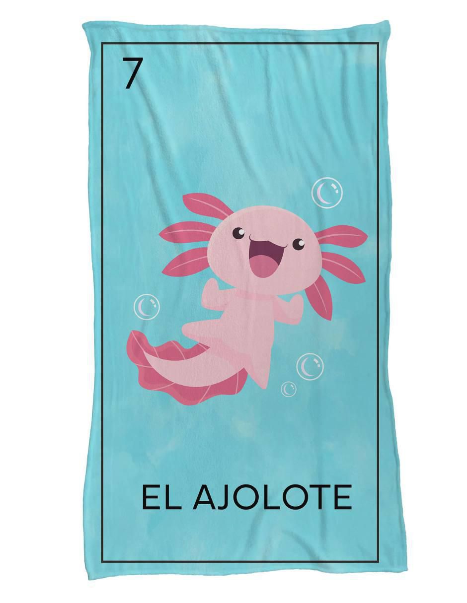 Frazada de tejido plano Lotería Ajolote unisex