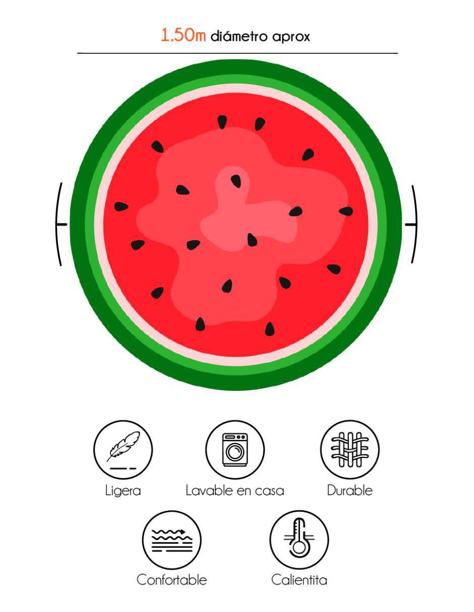 Frazada de tejido plano Frutas Sandía unisex 4