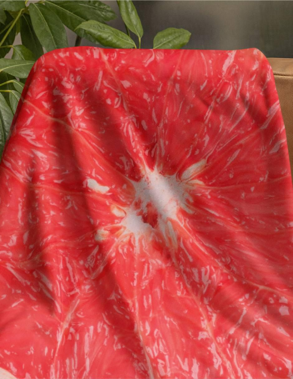 Frazada de tejido plano Frutas Toronja unisex 2
