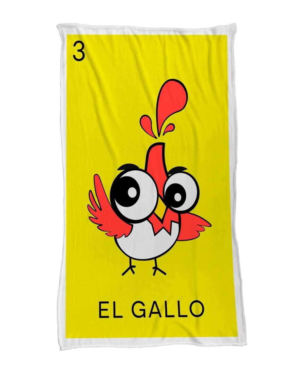 Frazada de tejido plano Lotería El Gallo unisex