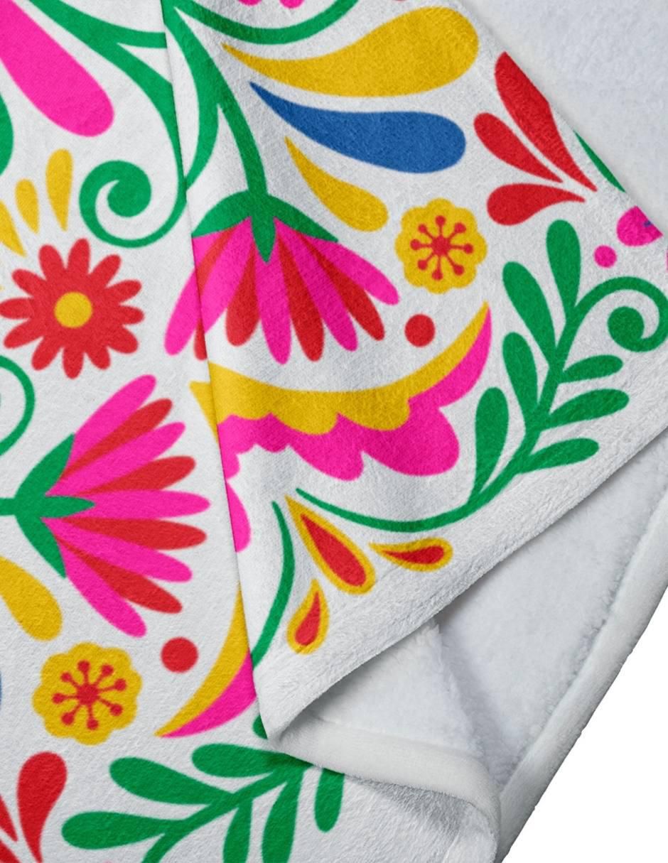 Frazada de tejido plano Flores Mexicana unisex 3