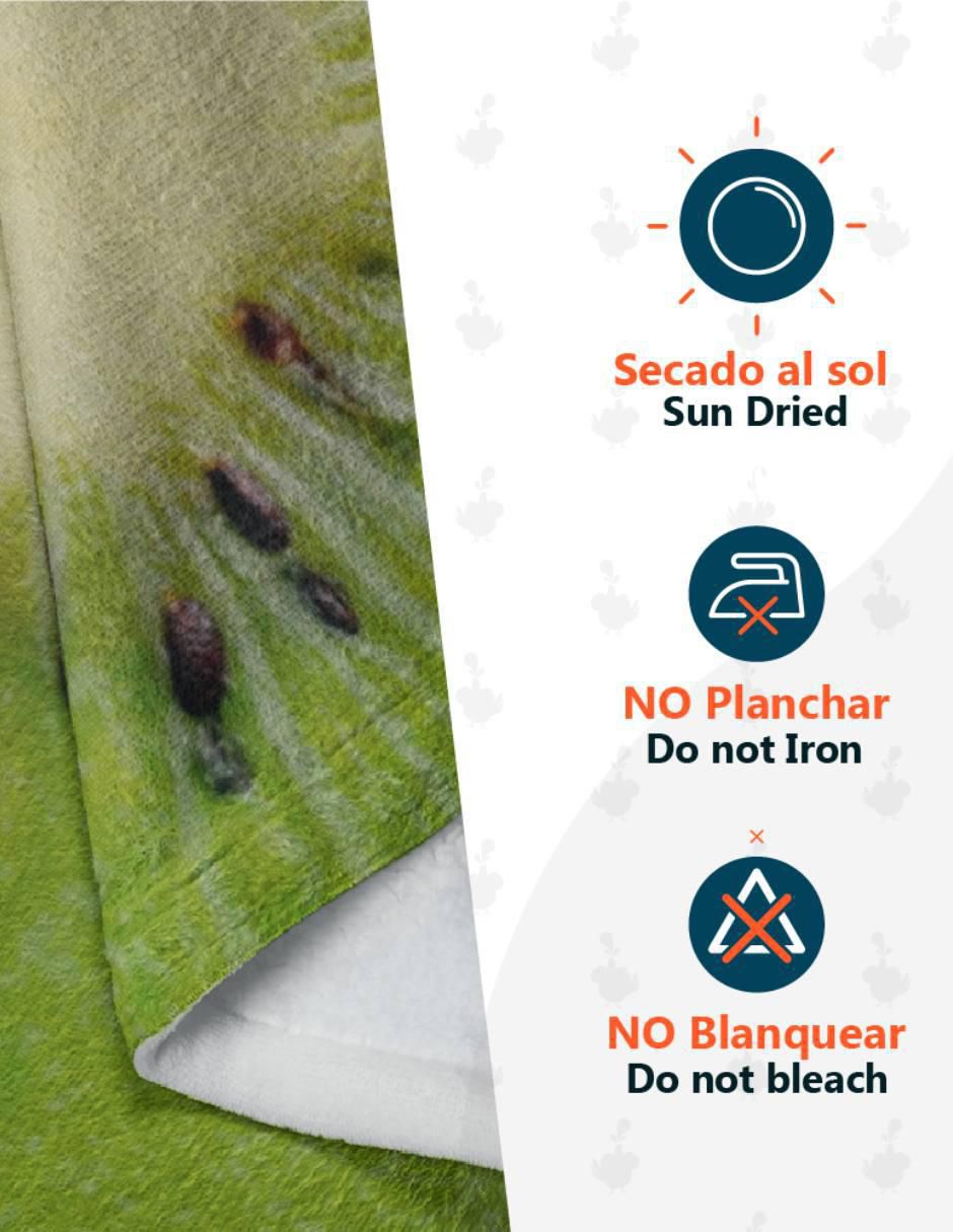 Frazada de tejido plano Frutas Kiwi unisex 3