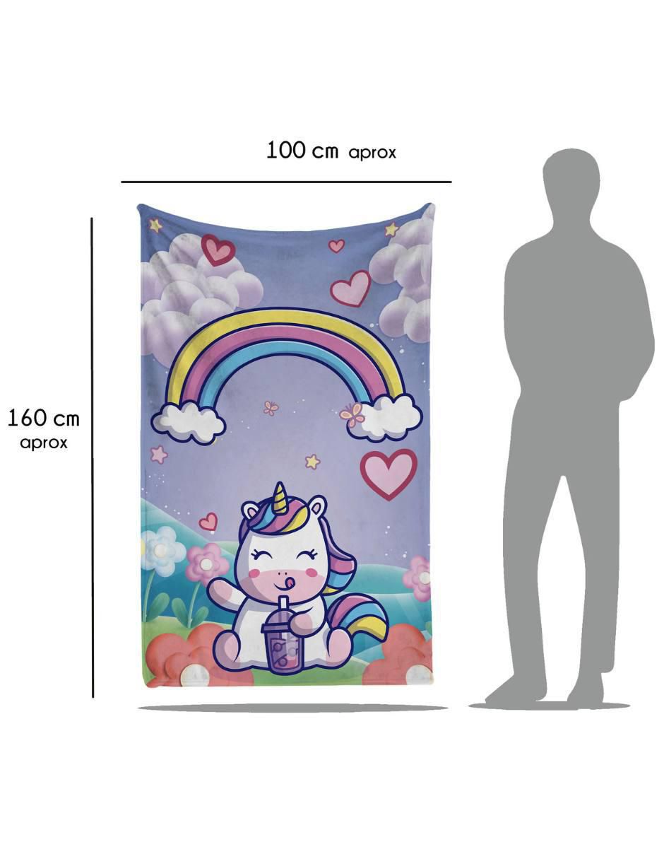 Frazada de tejido plano Unicornio Kawaii unisex 5