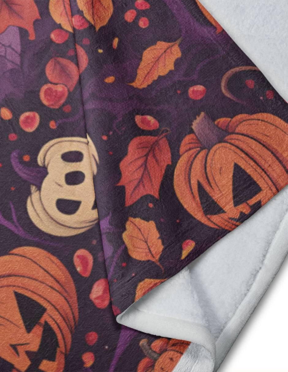Frazada de tejido plano Halloween Calabaza unisex 3