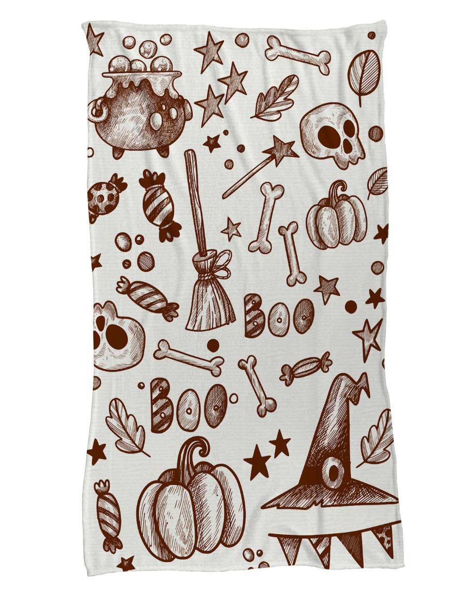 Frazada de tejido plano Halloween Trazos unisex