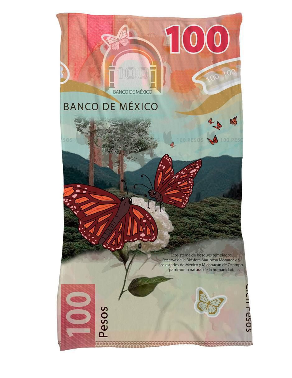 Frazada clásica de tejido punto Billete de 100 Mariposa