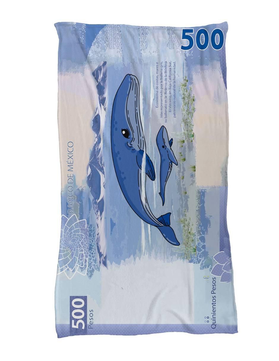 Frazada clásica de tejido punto Billete de 500 Ballena