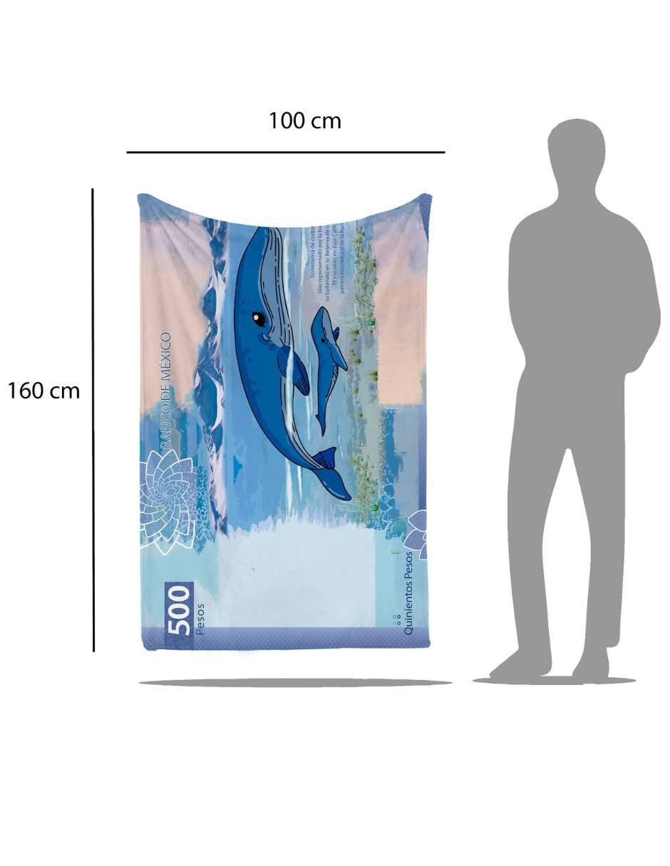 Frazada clásica de tejido punto Billete de 500 Ballena 5