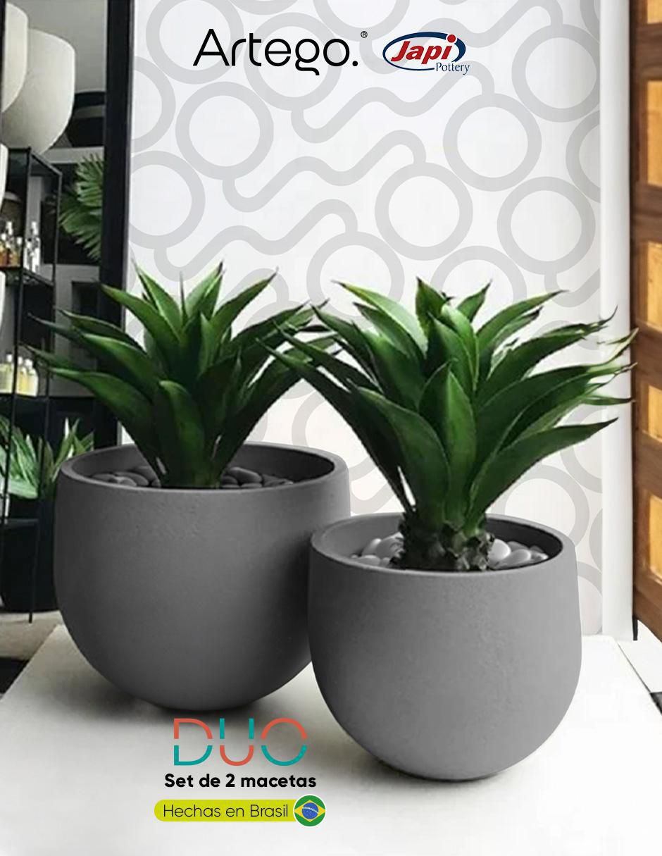 Set maceta Rustic Duo de plástico 4