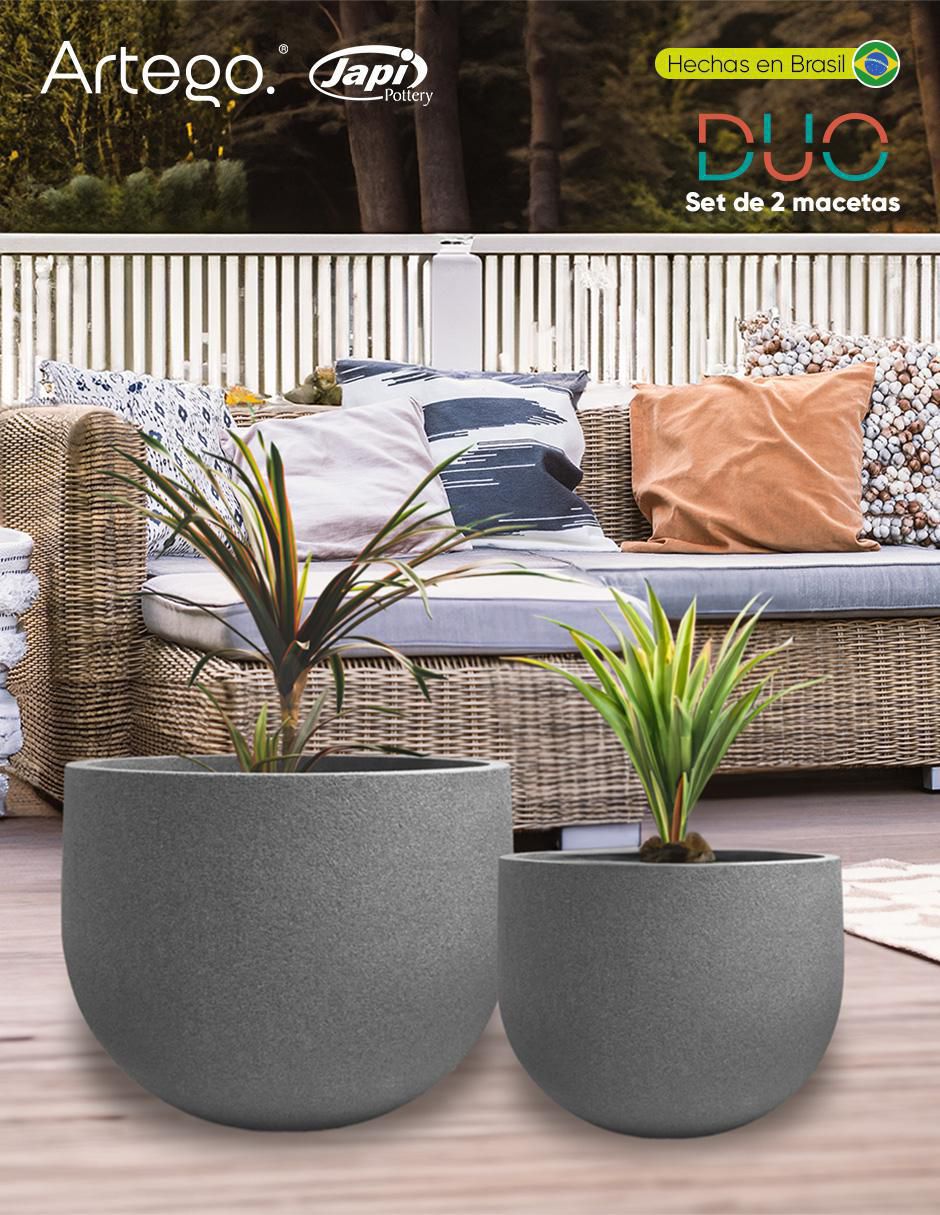 Set maceta Rustic Duo de plástico 6