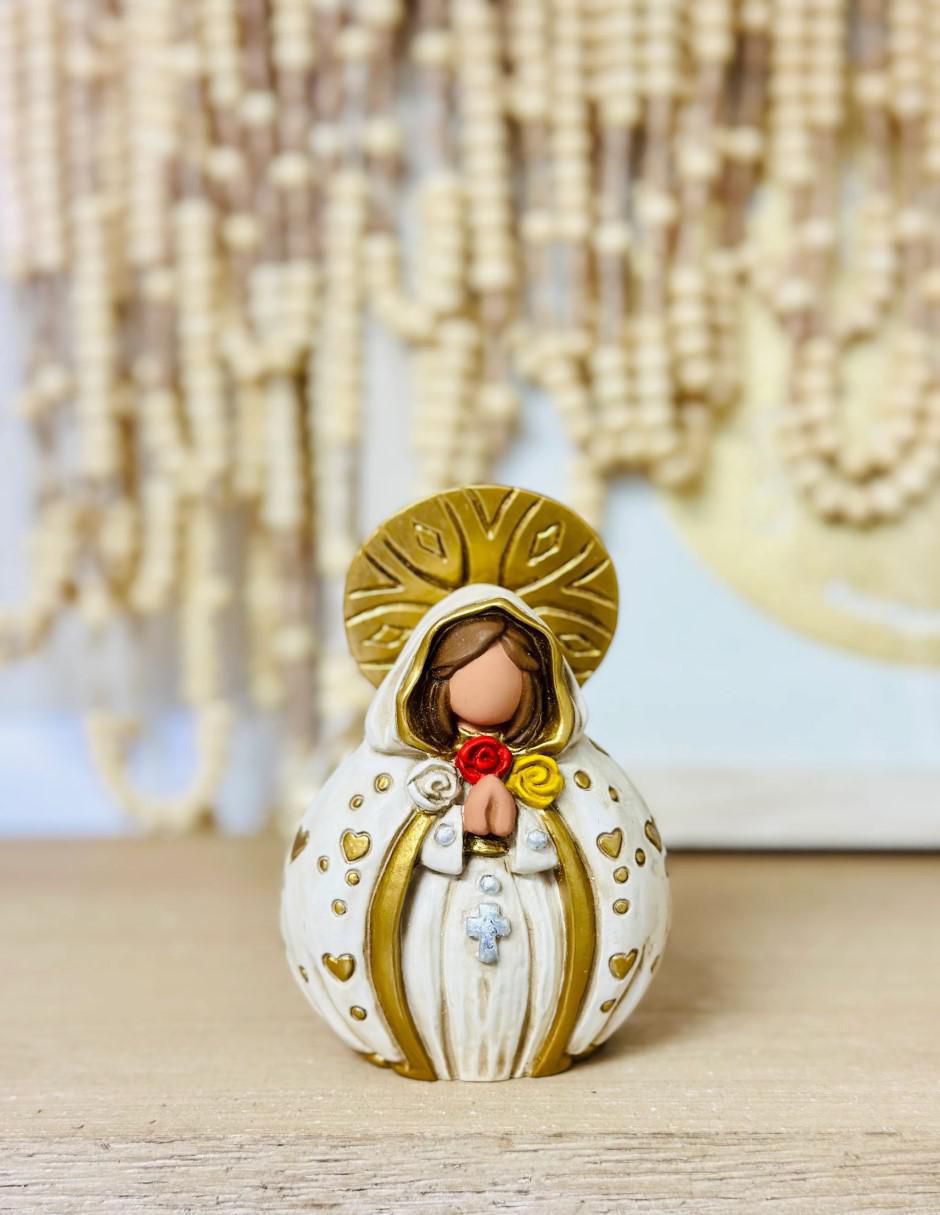 Escultura religiosa Virgen rosa Mística 4