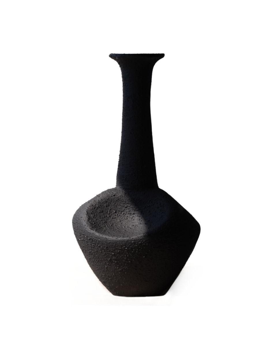 Jarrón Vida Textura Black de terracota