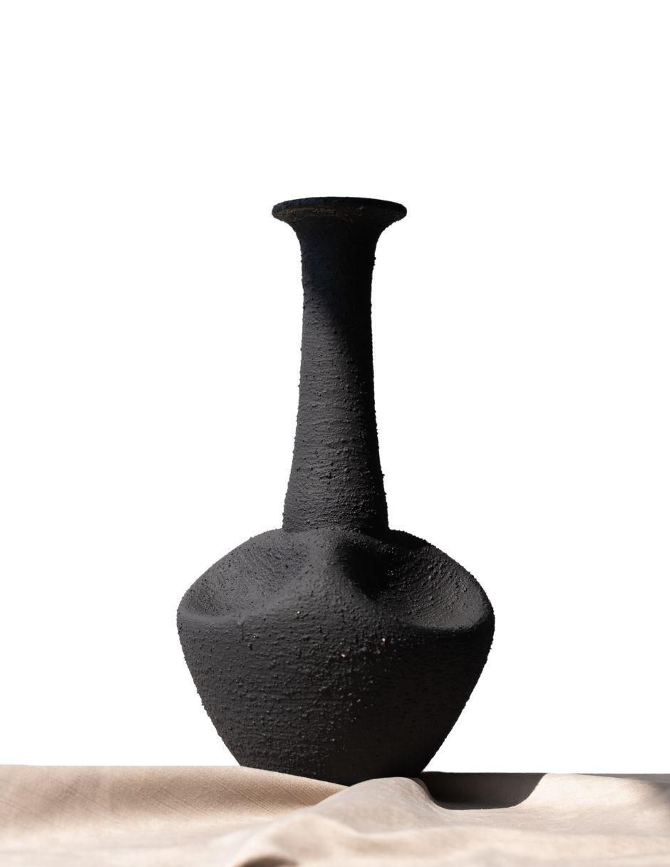 Jarrón Vida Textura Black de terracota 3