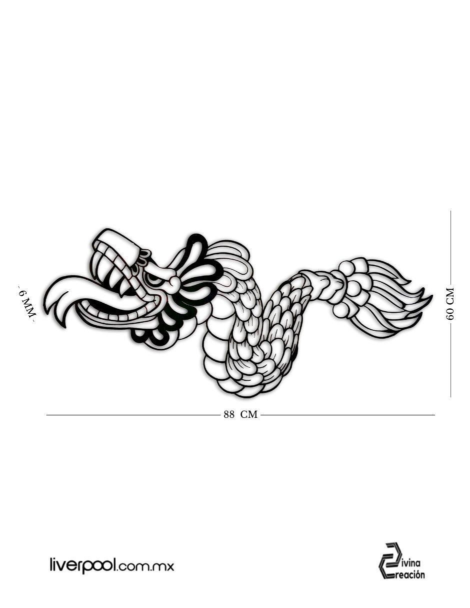 Accesorio decorativo geométrico serpiente emplumada 3