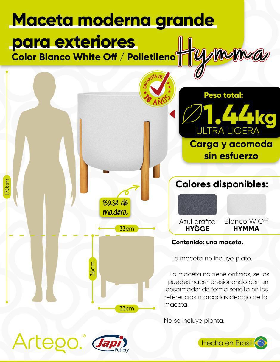 Maceta Hymma Japi de plástico 7