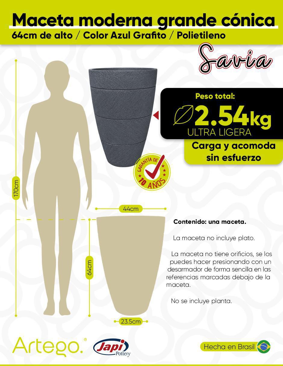 Maceta Savia Japi de plástico 6