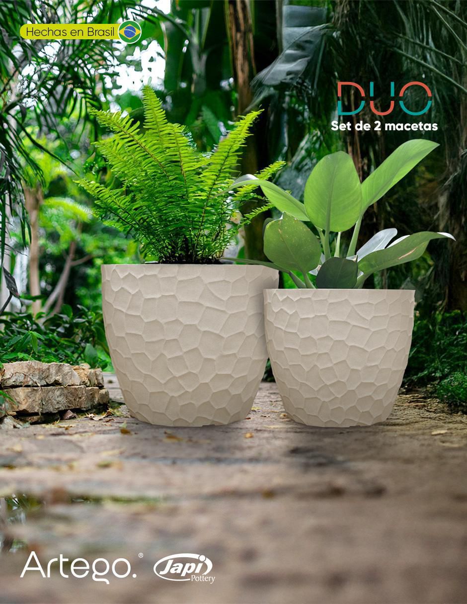 Set maceta Rombu Duo Japi de plástico 6