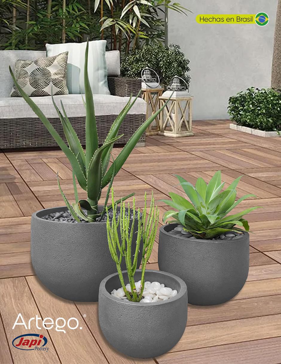 Set maceta Rustic Japi de plástico 7