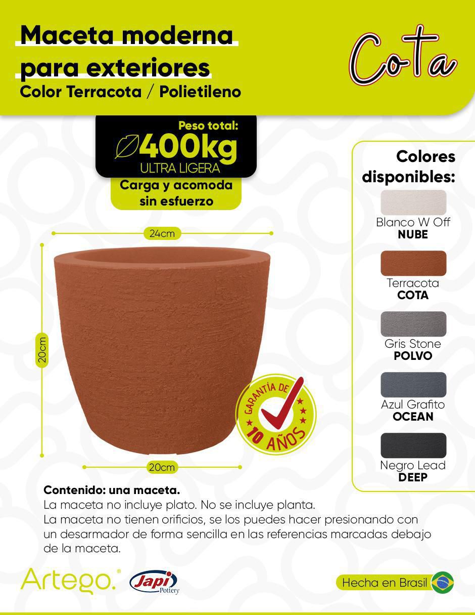Maceta EUROPEAN Japi de plástico 9