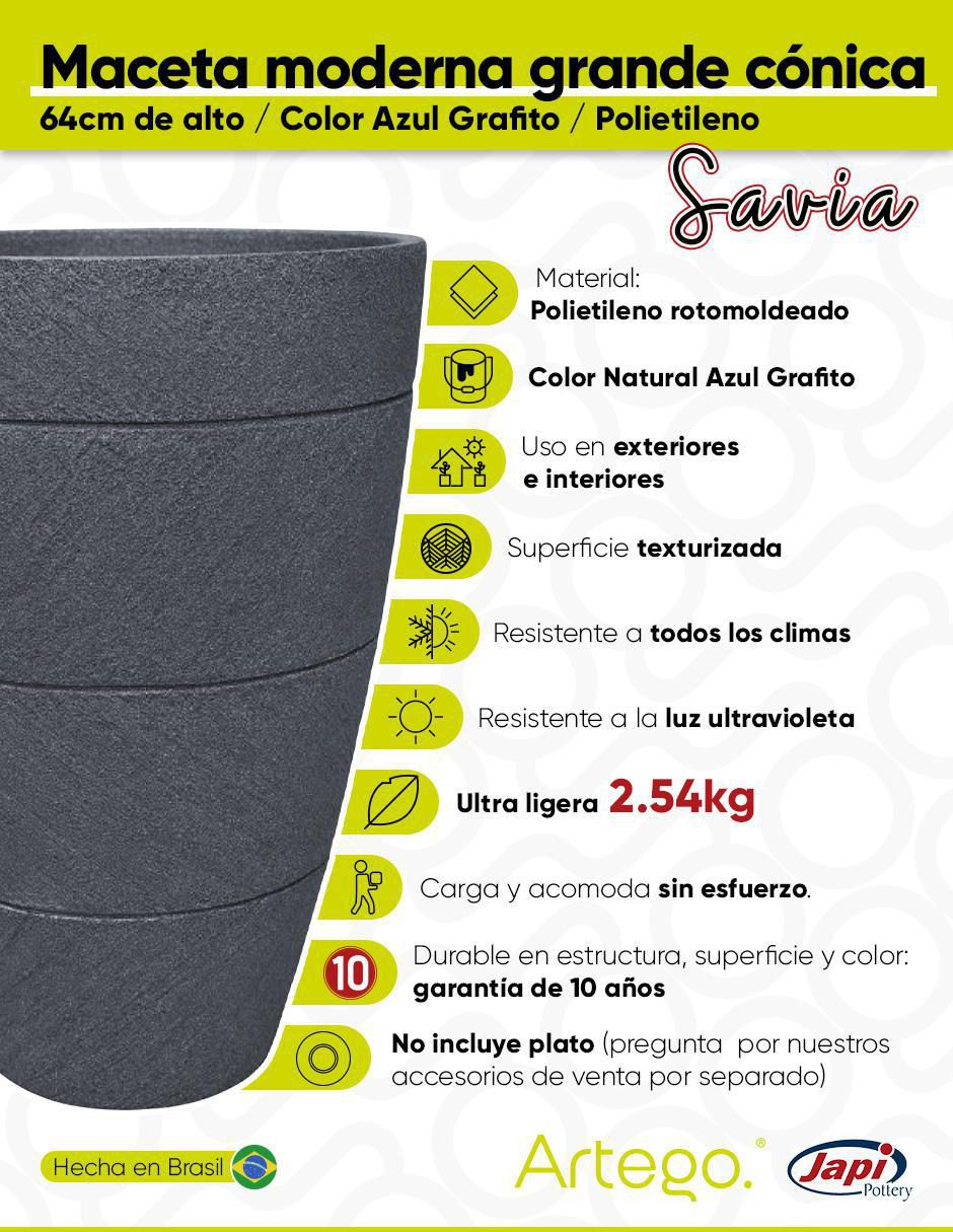 Maceta Savia Japi de plástico 3