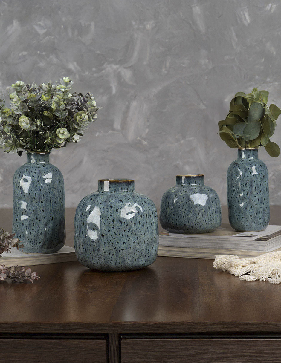 Florero Reactive Blues de cerámica 5