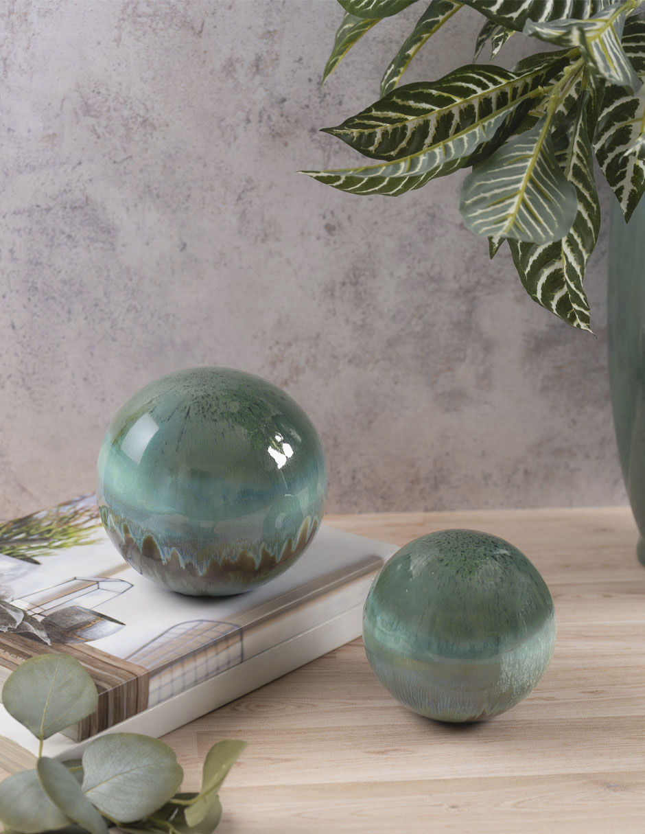 Figura circular Reactive Greens de cerámica 5
