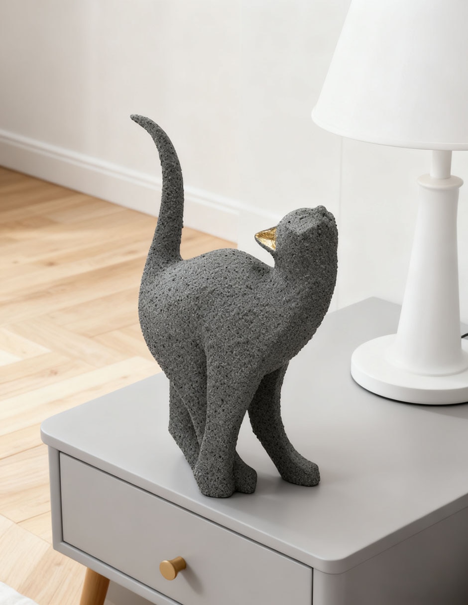 Figura decorativa Cat de resina 4