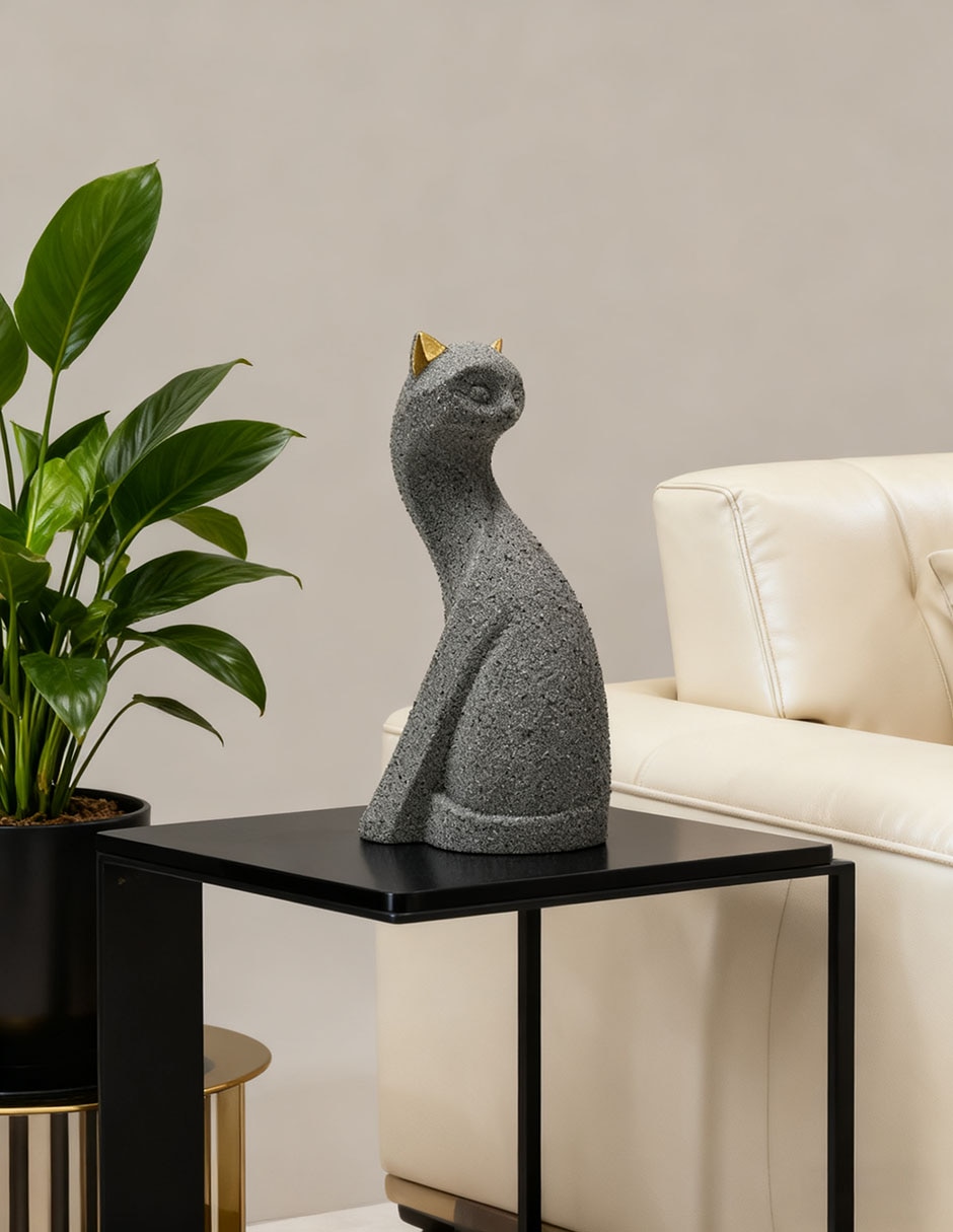 Figura decorativa Cat de resina 4
