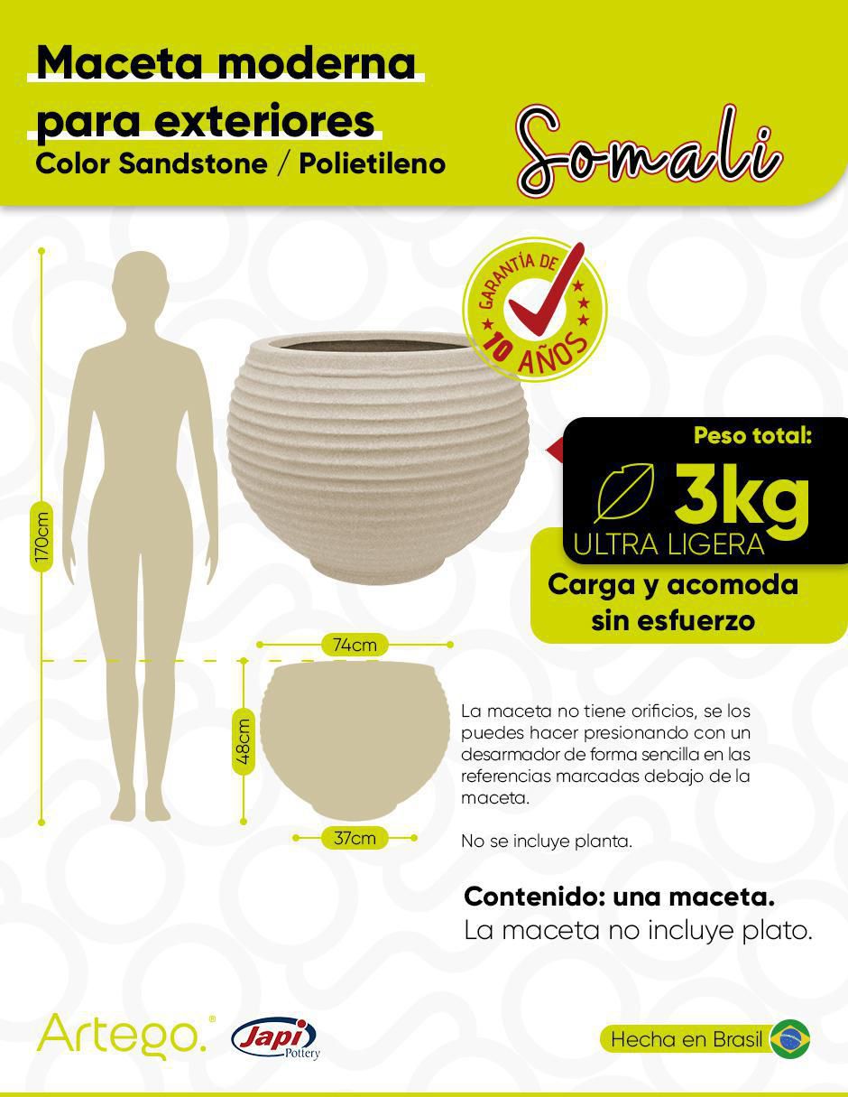 Maceta Somali ultra ligera de plástico 7