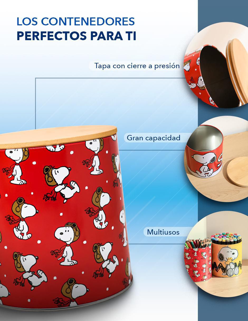 Set caja Snoopy cilindro con 3 piezas 2