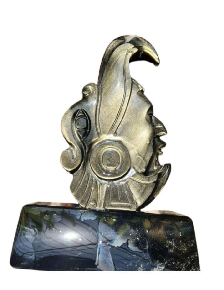 Escultura asimétrico Obsidiana de vidrio 3