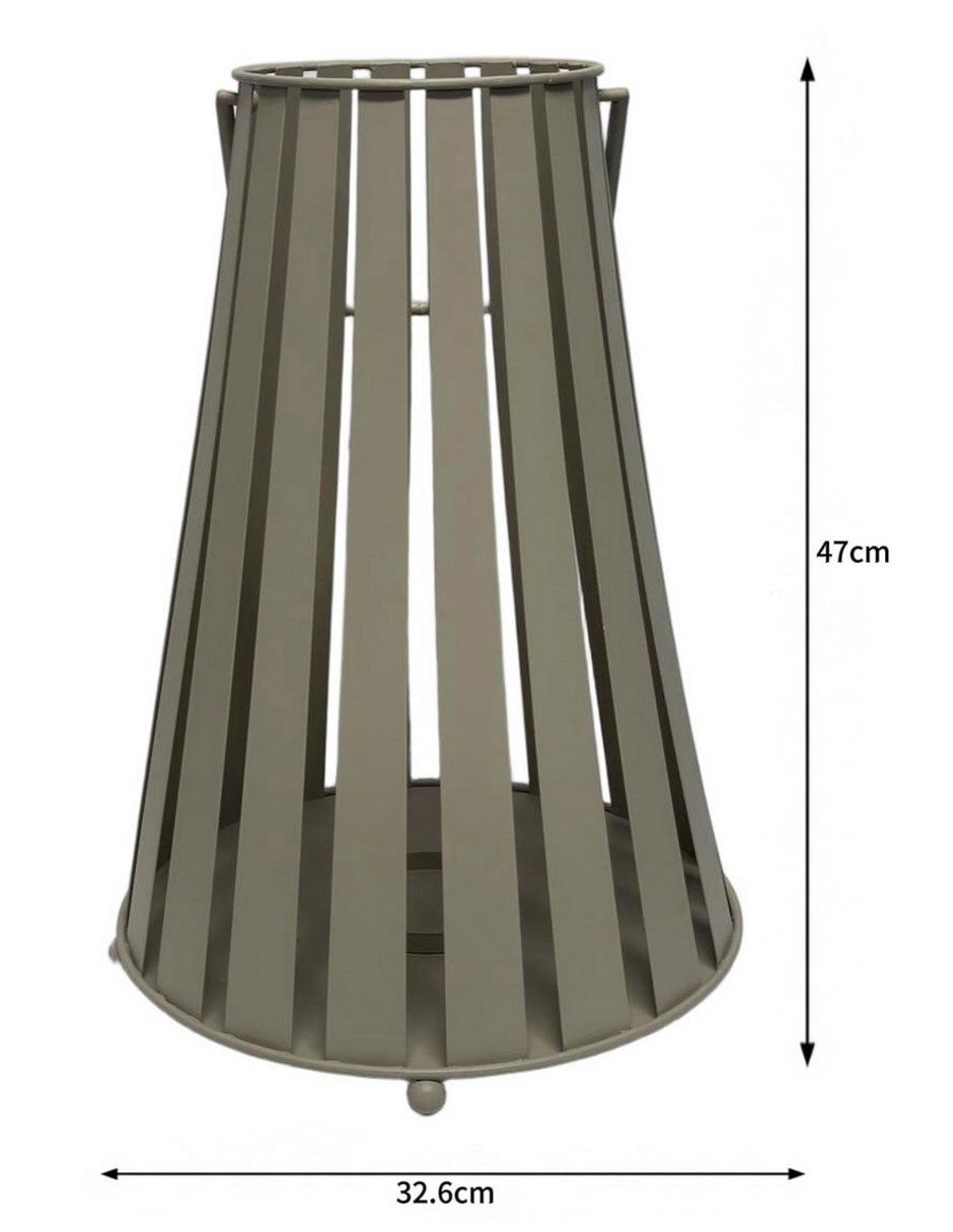 LINTERNA OASIS FLORAL, GRIS